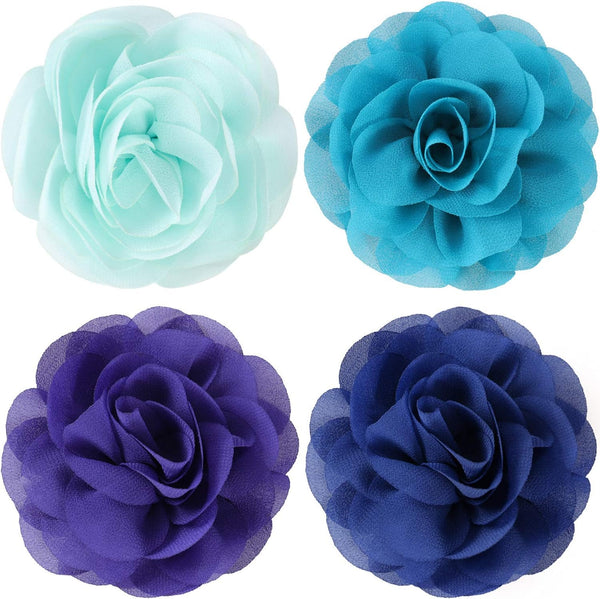 WILLBOND 4 Pieces Multicolored Dog Flower Bow Collar - Pet Bow Collar Charms for Grooming Accessories