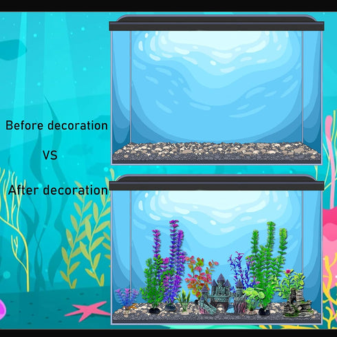 13 Pieces Aquarium Decorations Kit, Small Resin Castle and Rockery Betta Fish Cave Set
