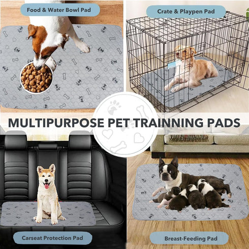 3 Pack 34x36 Reusable Puppy Pads, Super Absorbent Washable Leakproof Training Mats for Potty Training