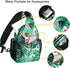 MOSISO Sling Backpack, Travel Hiking Daypack Pattern Rope Crossbody Shoulder Bag, Palm Leaf Flower Design
