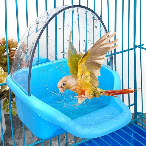 Bird Bath Box Hanging Birdbath Toy Parakeet Caged Bathing Tubs Parrot Bath