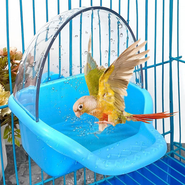 Bird Bath Box Hanging Birdbath Toy Parakeet Caged Bathing Tubs Parrot Bath