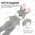 FGA MARKETPLACE Grey Rabbit Dog Toy Flat NO Stuffing NO Squeak, Funny Style for Small and Medium Dogs 21 INCH Long