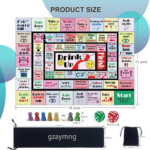 gzaymng (2-8 21+) Drinking Board Games for Adults, Leather Mat Drinking Board Game, Hilarious Party Games