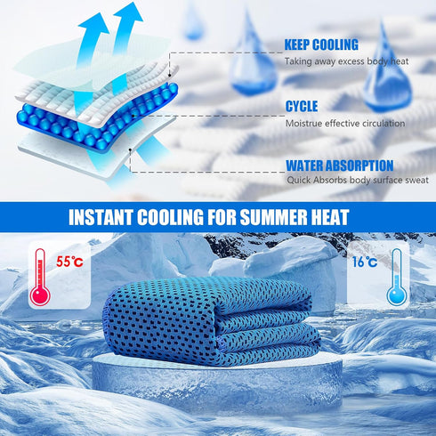 4 Pack (40"x12"), Leuceiy Cooling Towels Cooling Towels for Neck and Face, Gym Towel for Working Out, Soft Breathable