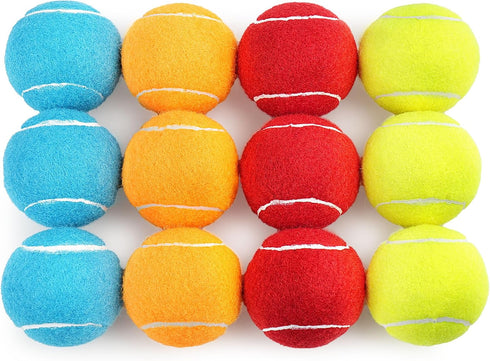PrimePets Tennis Balls for Dogs - 2.5 Inch, 12 Pack, Squeaky Interactive Pet Fetch Ball for Medium and Large Dogs,