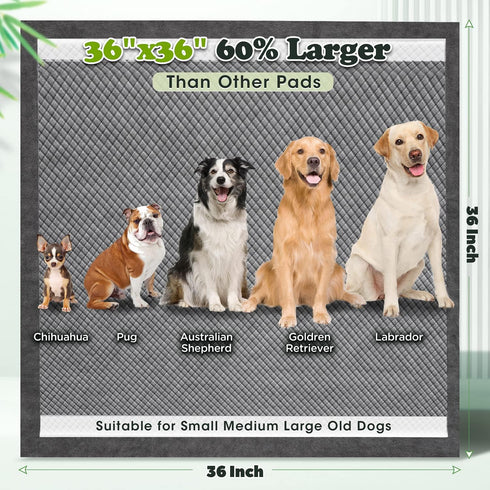 4XL 36x36 9 30 Counts Gimars Upgrade Odor Control Extra Large Thicken Layers Extra Absorbent Charcoal Pee Pads for Dogs