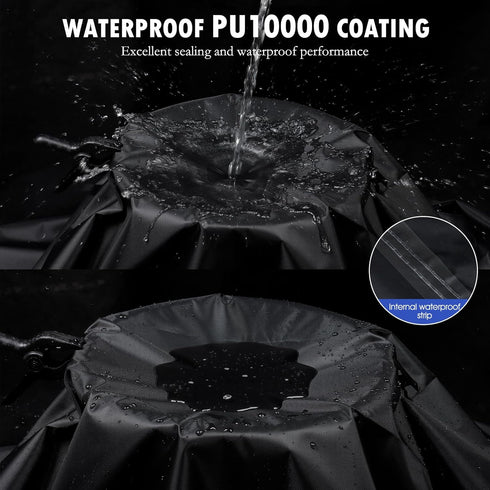 Heavy Duty 420D Waterproof Jet Ski Cover, 136'' to 147'', Adjustable Windproof Strap & Anti-UV for