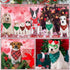 100 (25.6 17.7 17.7) Abbylike Pcs St. Patrick's Day Dog Bandanas Bulk Green Plaid Bandanas for Dogs Triangle Kerchief