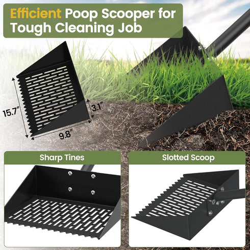 Dreamillo 15.7 40-67 Alloy Steel Chicken Poop Scooper for Sand - Extra Large Chicken Coop Scoop - Simplified Cleaning