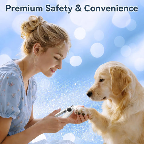 2-in-1 Trimmer 3 Dog Nail Clippers & Grinder with Light, Quiet Electric Pet Nail for Large Medium Small Dogs & Cats