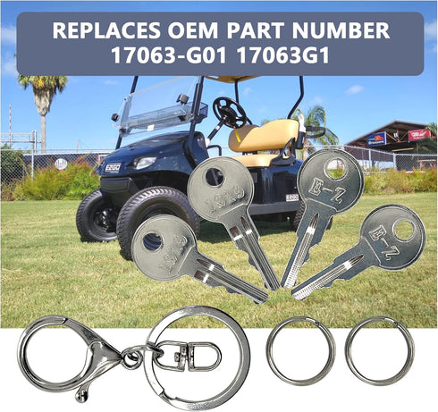 Golf Cart Replacement Ignition Keys 4PCS for EZGO Gas and Electric 1982-Up
