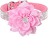 Cute Girl Rhinestone Suede Dog Collar for Small Dogs, Soft Diamond Bling Collars for Medium Dogs (Pink, S)