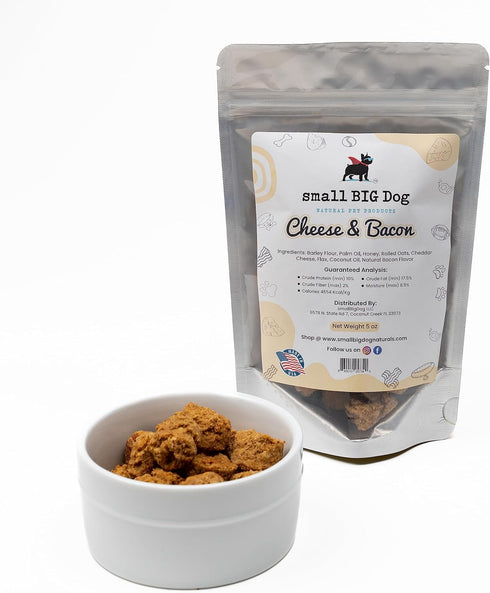 Cheese & Bacon Treats, Soft, 5 oz., Wheat-Free, 100% Natural Ingredients, Delicious, Great for Senior Dogs and Those with Teeth Issues