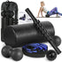 Foam Roller Set - High Density Back Roller, Muscle Roller Stick, Stretching Strap, Massage Ball