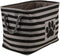 Bone Dry Pet Storage Collection Striped Paw Patch Bin, Small Rectangle, Black