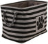 Bone Dry Pet Storage Collection Striped Paw Patch Bin, Small Rectangle, Black