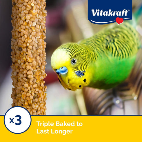 Vitakraft Crunch Sticks Variety Pack for Parakeets: Orange & Apricot, Egg & Honey, Sesame & Banana, 2.4 oz