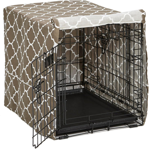 MidWest Homes for Pets Small Dog Crate Cover, Teflon Fabric Protector, Fits Most 24-inch Crates, Brown