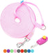 BAAPET Long Dog Training Leash with Clickers for Small, Medium and Large Dogs or Cats (15 Feet, Pink)