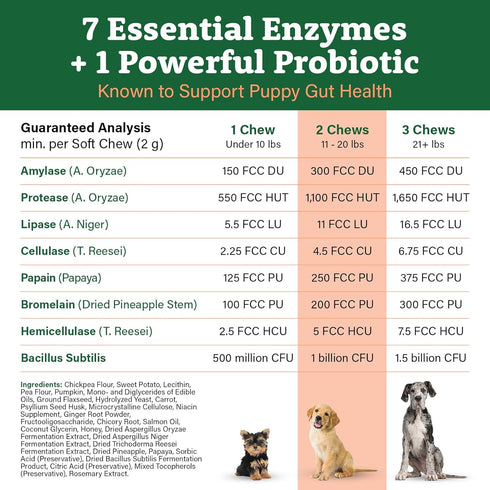 Doggie Dailies Puppy Probiotic | 120 Soft Chews for Digestive Health & Immune Support in Puppies