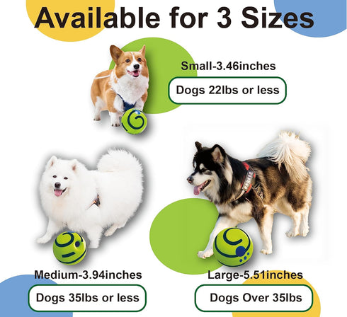 Wobble Giggle Ball Dog Toy, Squeaky Interactive Chewing Ball for Training, Indoor Outdoor Use