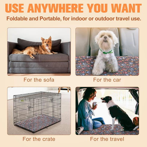 BEAUTYZOO Dog Crate Mat Pad, Soft High Resilience Foam, Anti-Slip Washable Mattress for Jumbo Extra Large Dogs, 48" x