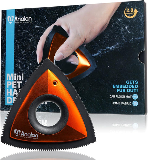 Analan Mini Pet Hair Remover for Car Detailing, Effective Triangle Carpet Dog Hair Remover for Furniture & Couch