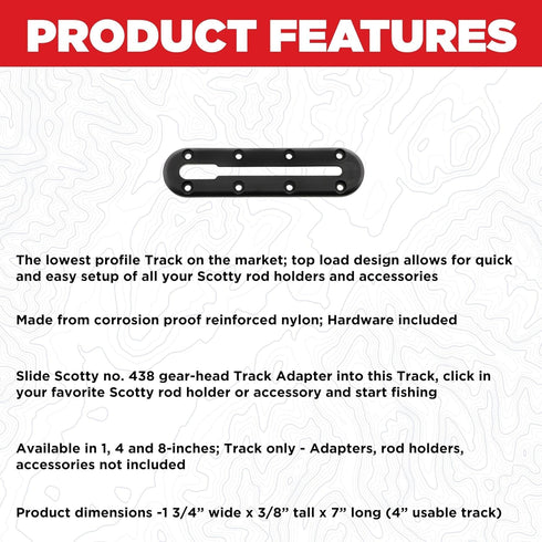 Scotty 440-BK-4 Low Profile Track – 4-INCH