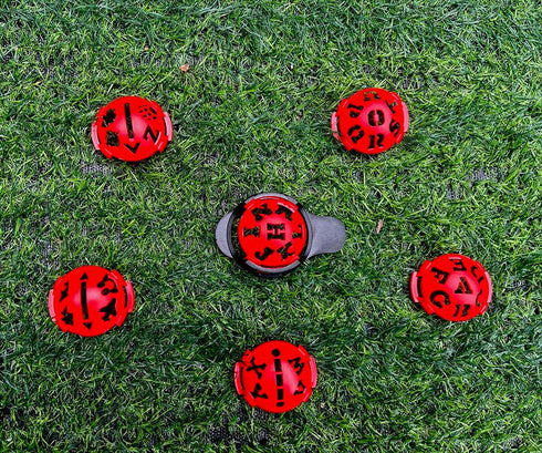 Red Color 6 in 1 Golf Ball Liner Line Marker Template Drawing Tool