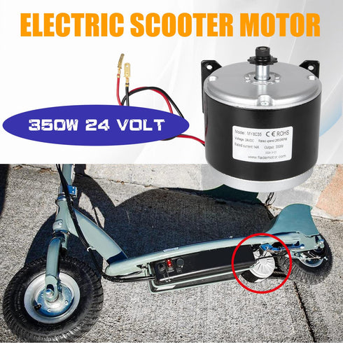 RANSOTO 24V Electric Scooter Motor, Brushed Motor Compatible with E Scooter Drive Speed Control 350W
