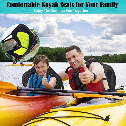 Universal Deluxe Kayak Seat Back, Padded Fishing Boat Seat with Adjustable Strap and Storage Bag