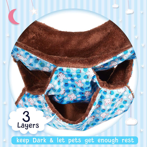 Weewooday 3 Pcs Rat Hammock - 3 Tier Pet Guinea Pig Hammock for Cage Accessories (Blue, Purple, Green)