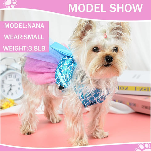 Dog Dress for Small Dogs, Puppy Costume Dress, Dog Clothes Outfit for Girls