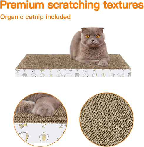 Cat Scratcher 4 PCS, Reversible Scratching Pad, Durable Scraper with Unique Texture Design