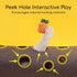 ZEZE Cheese Cat Tunnel for Indoor Cats, Felt Peek Hole Hide Tunnel Toy with Snap Buttons, Foldable Interactive Cat Play