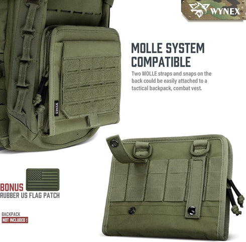 WYNEX Tactical Folding Admin Pouch, Molle Tool Bag with U.S Patch, Utility Organizer