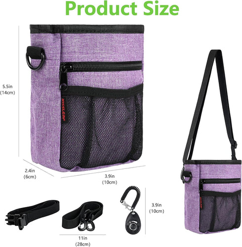 Dog Treat Pouches for Pet Training, Magnetic Closure Treat Pouches with Built-In Poop Bag Dispenser, Large Dog Training