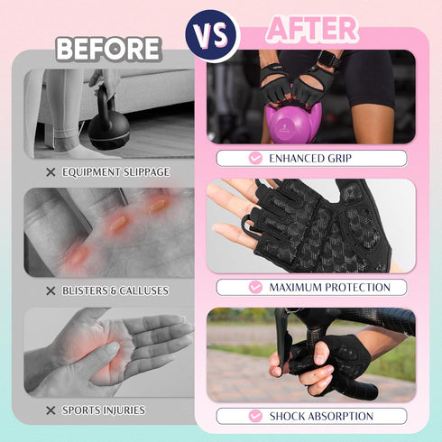 SIMARI Workout Gloves for Women Men with Full Palm Protection, Strong Grip, Cushion Impact, Breathable, Suitable