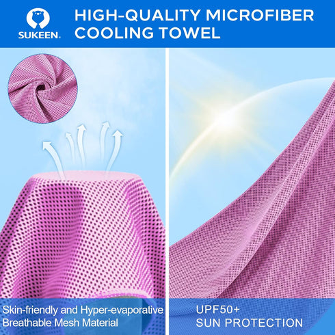 Sukeen Instant Evaporative Cooling Towel, 40”x 12” for Sports, Yoga, Golf, Gym, Neck, Workout and More