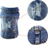 Vintage Washed Denim Dog Jeans Jacket, Cool Puppy Lapel Vests for Small & Medium Dogs & Cats