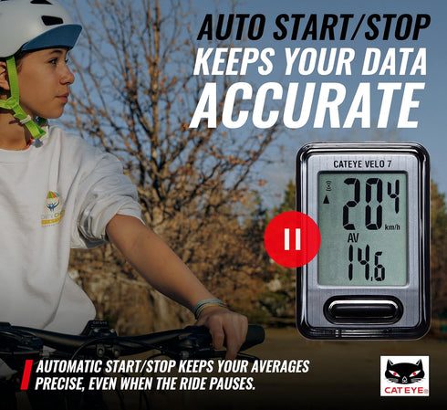Setup 3 CATEYE Wired Bike Computer Entry-Level Speedometer and Odometer, Perfect for Beginner Cyclists, Auto