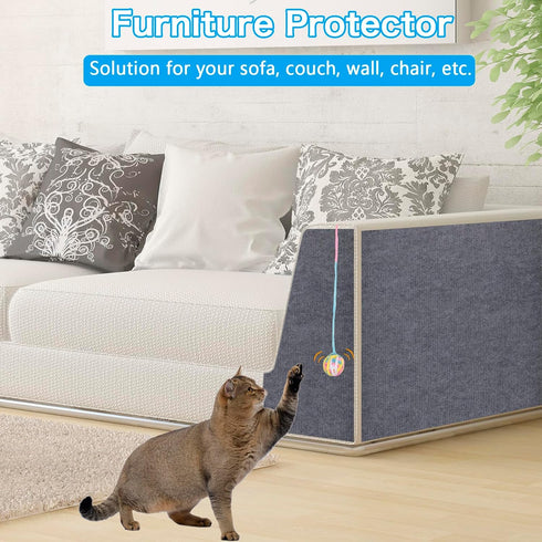 Cat Scratching Mat 118"x16", Trimmable Self-Adhesive Carpet Mat, Large DIY Cat Scratch Mat Roll