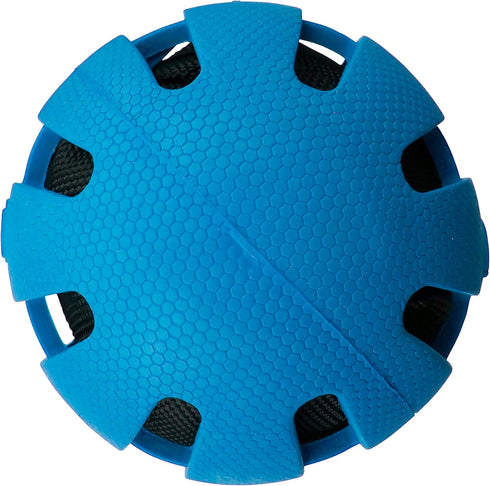 Nerf Dog Crunch and Squeak Rubber Ball Dog Toy, Medium/Large, Single, Blue