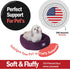 Majestic Pet 24 Inch Micro Velvet Calming Dog Bed - Cozy Soft Round Bed with Spine Support, Aubergine, 24x19x7