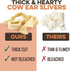 Cow Ears for Dogs, Thick Cut, Grass-Fed Angus Beef, All-Natural No-Rawhide Treat Alternative