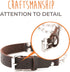 Mighty Paw Martingale Dog Collar - No Pull Design, Stainless Steel Chain, Brown Leather Martingale Training Collar