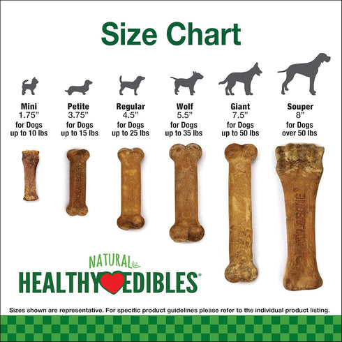 Nylabone Healthy Edibles Natural Dog Chews, Long Lasting Roast Beef & Chicken Flavor Treats, Small/Regular, 24 Count.
