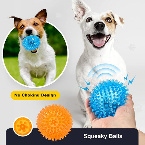 VITEVER 3.5” Squeaky Dog Toy Balls (6 Colors) for Medium, Large & Small Dogs, Durable, Non-Toxic, BPA Free, Chew Toys