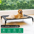 Elevated Dog Bed Raised Outdoor Cot for Large Dogs, Washable Breathable Mesh, Anti-Slip Feet, Indoor Pet Bed, Black,